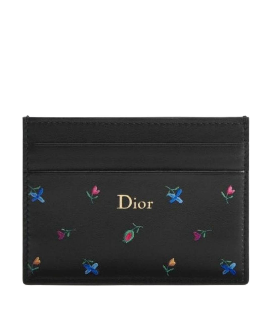 CHRISTIAN DIOR Черный кожаный кардхолдер, фото 1