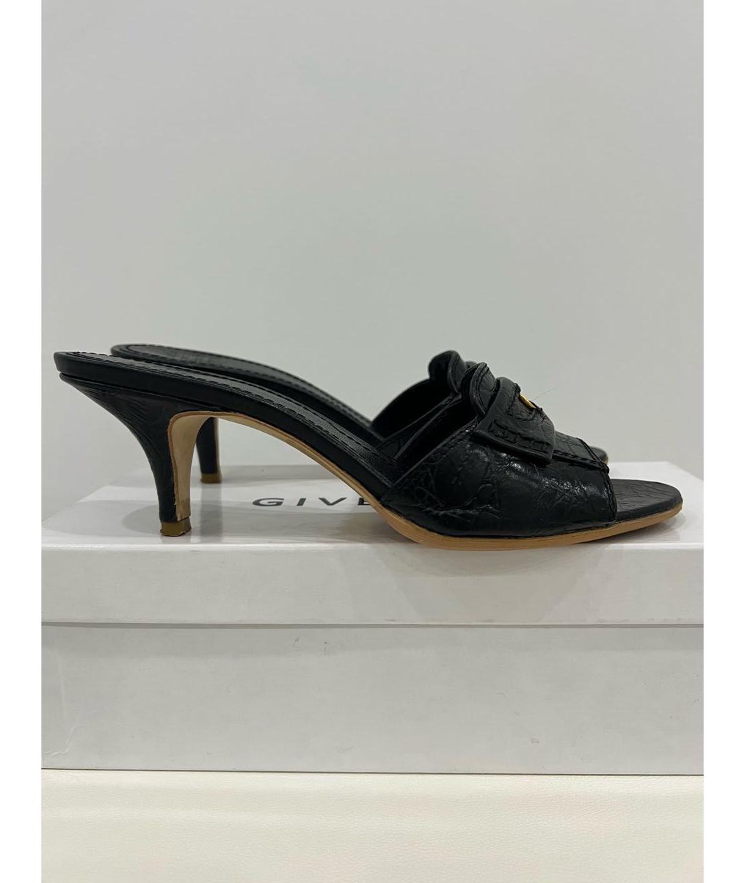 GIVENCHY Черные кожаные мюли, фото 2