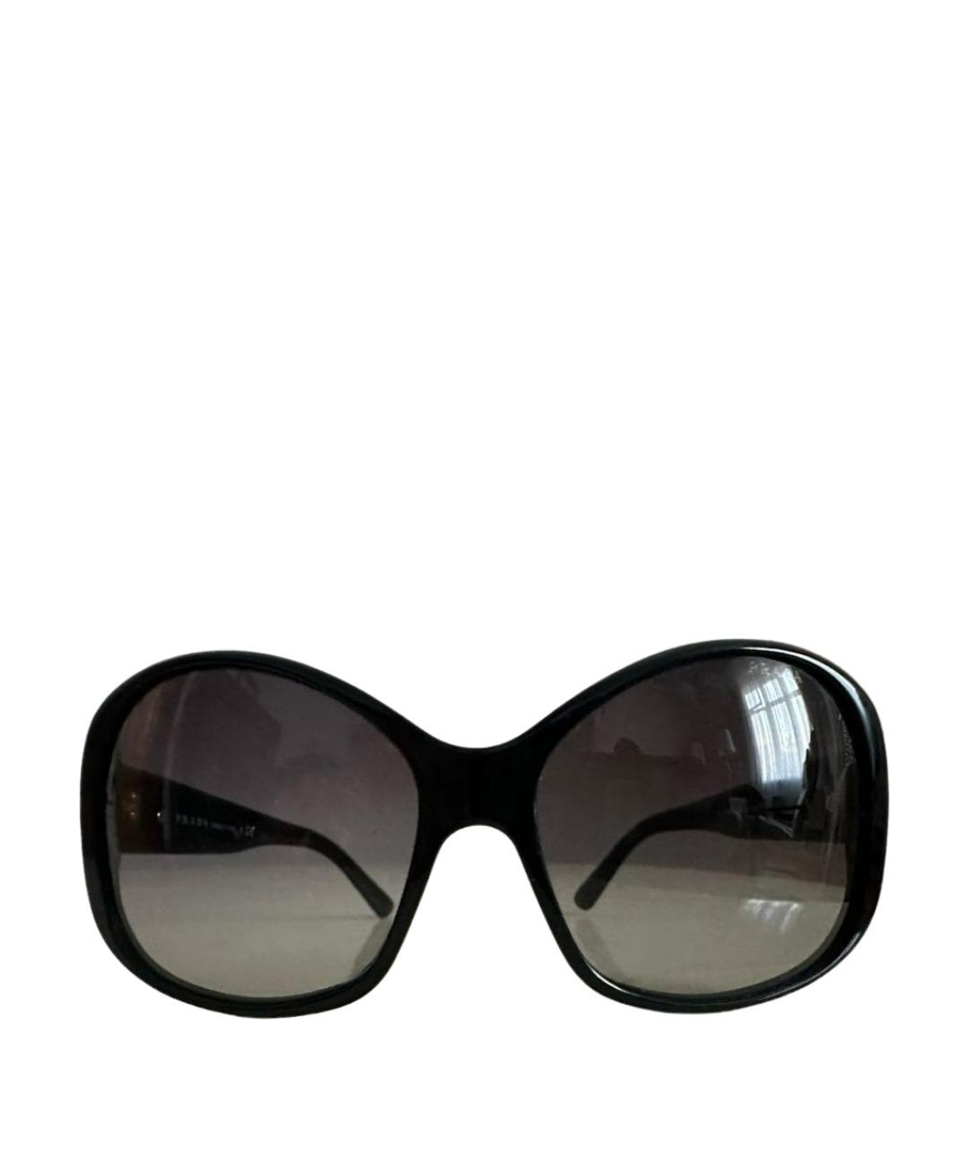 PRADA Черные пластиковые солнцезащитные очки, фото 1