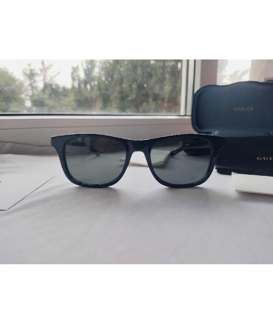 GUCCI Антрацитовые пластиковые солнцезащитные очки, фото 10