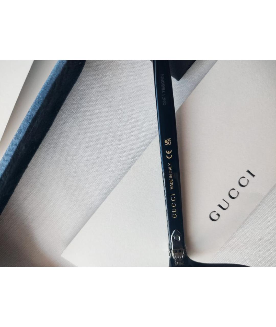 GUCCI Антрацитовые пластиковые солнцезащитные очки, фото 6