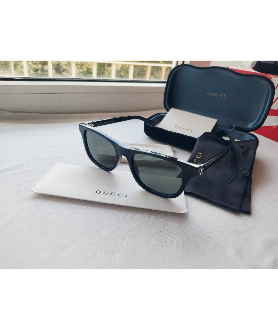 GUCCI Антрацитовые пластиковые солнцезащитные очки, фото 8