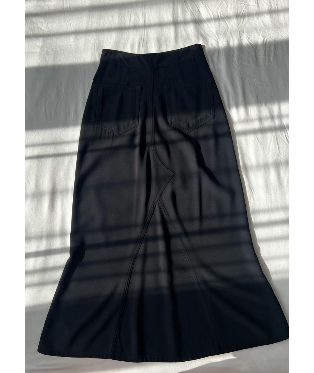 RICK OWENS Черная вискозная юбка миди, фото 5