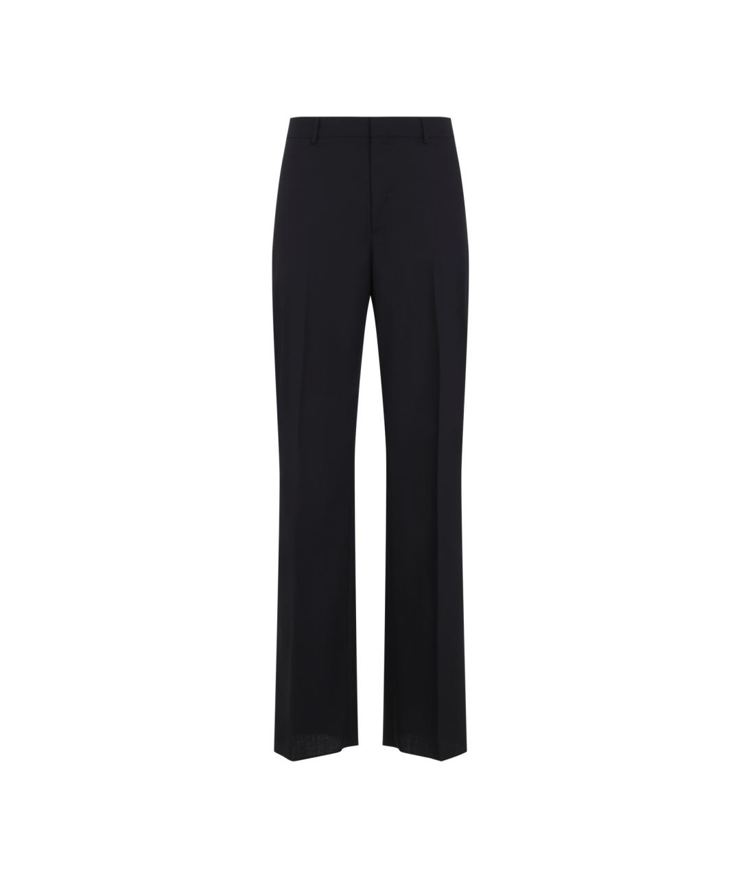 CELINE Черные шерстяные повседневные брюки, фото 1
