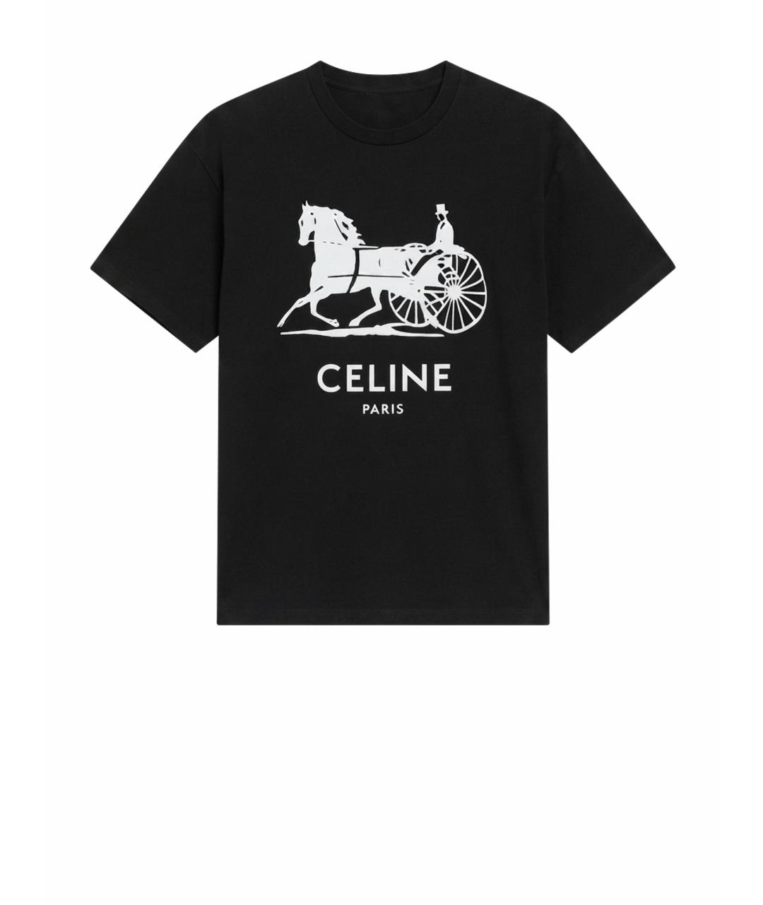 CELINE Черная хлопковая футболка, фото 1