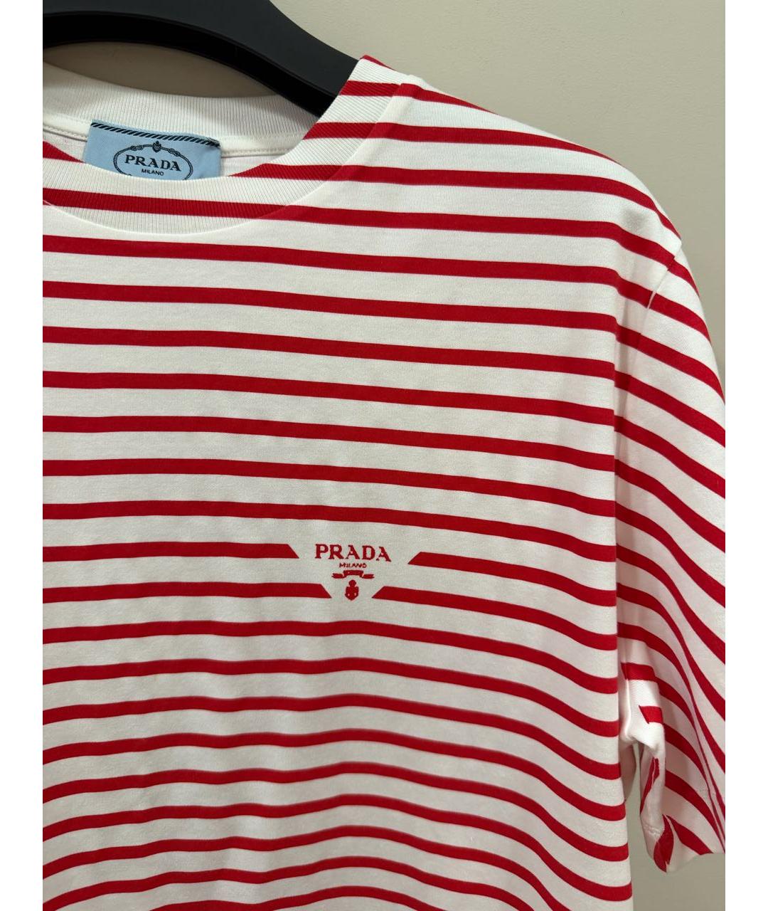 PRADA Красная хлопковая футболка, фото 2