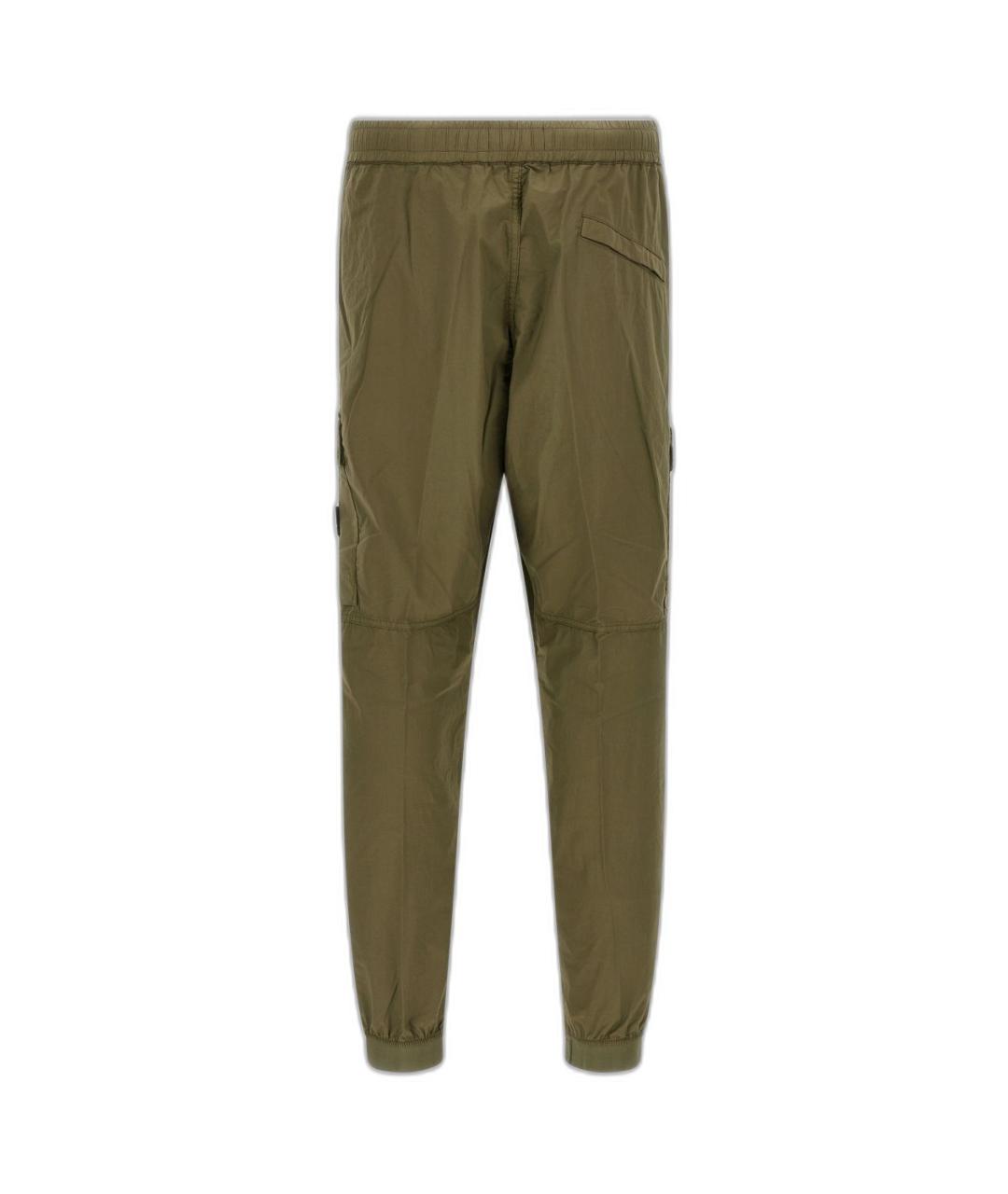 STONE ISLAND Зеленые хлопковые повседневные брюки, фото 3