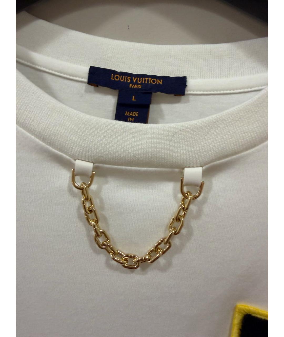 LOUIS VUITTON Белая хлопковая футболка, фото 4