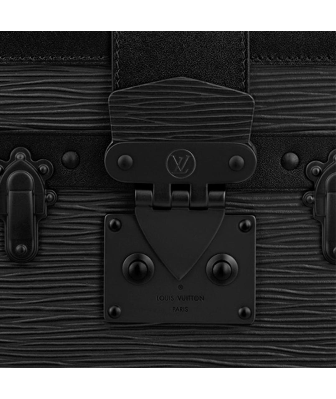 LOUIS VUITTON Черная кожаная сумка через плечо, фото 5
