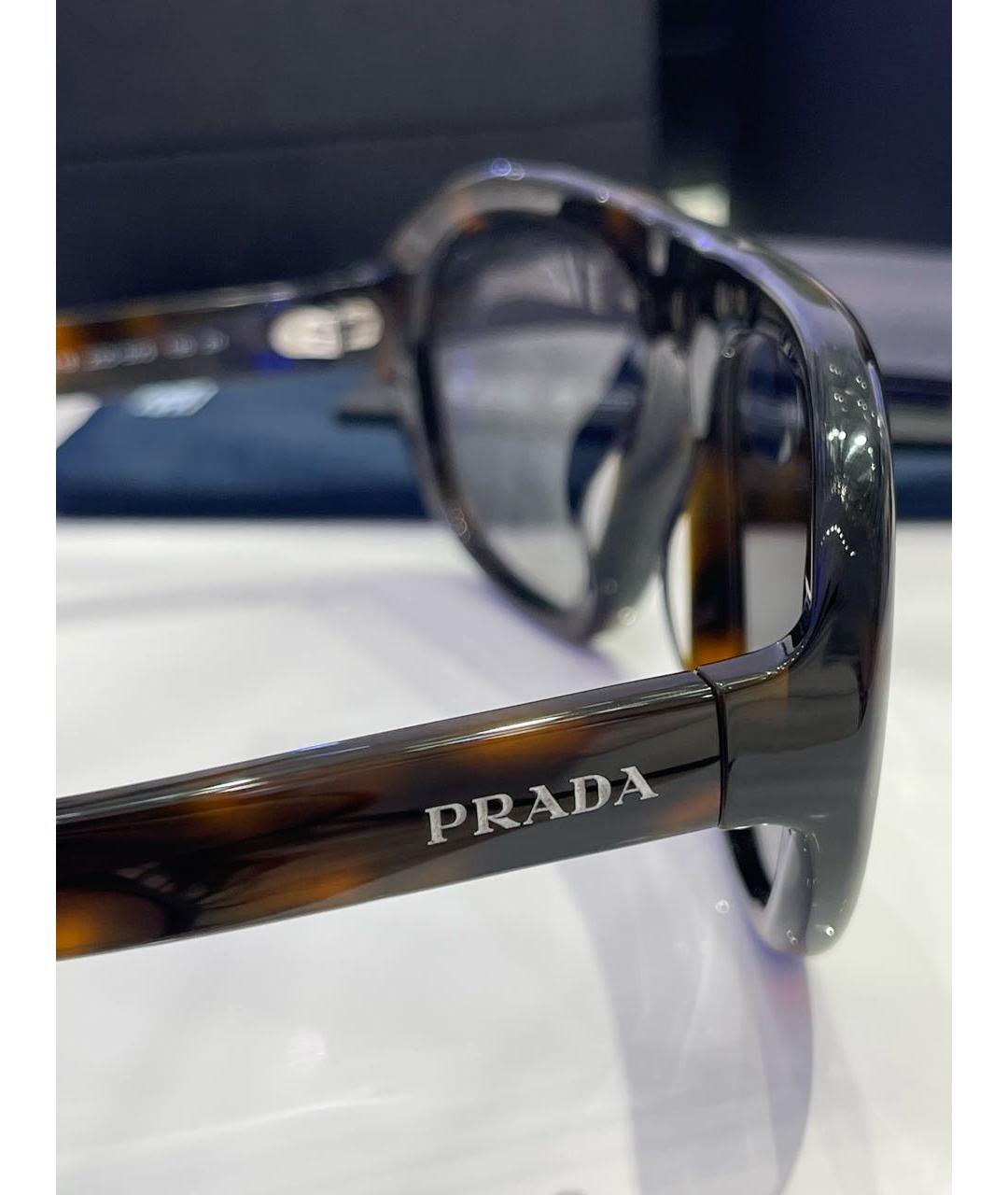 PRADA Коричневые пластиковые солнцезащитные очки, фото 4