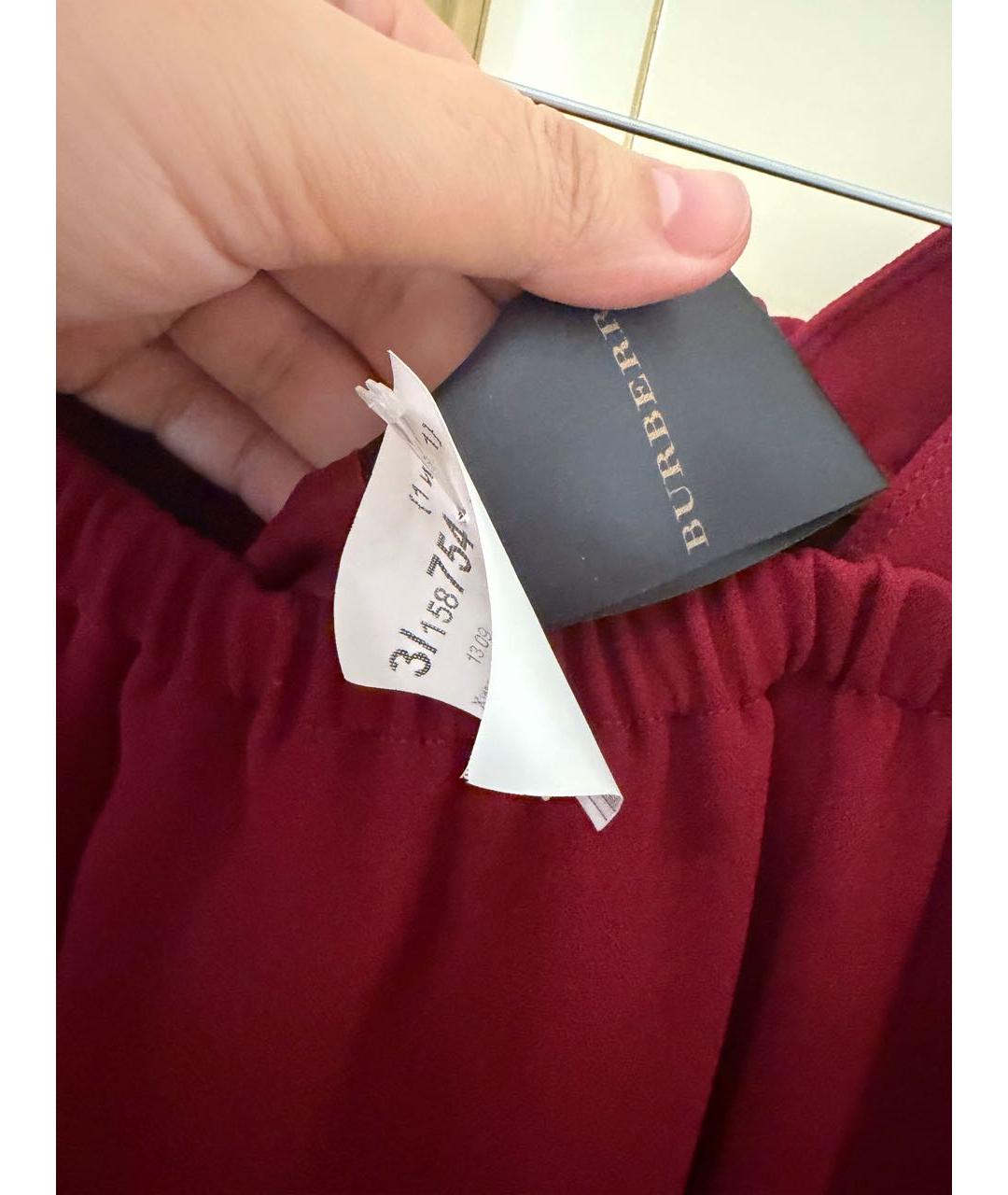 BURBERRY Бордовое ацетатное платье, фото 6
