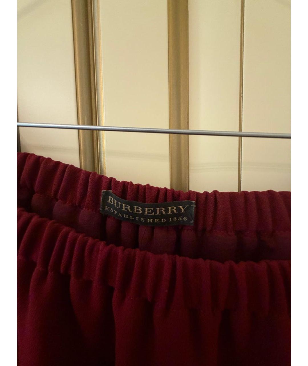 BURBERRY Бордовое ацетатное платье, фото 3