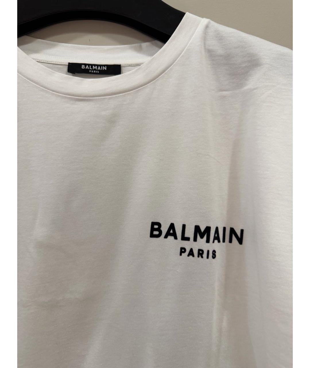 BALMAIN Белая хлопковая футболка, фото 2