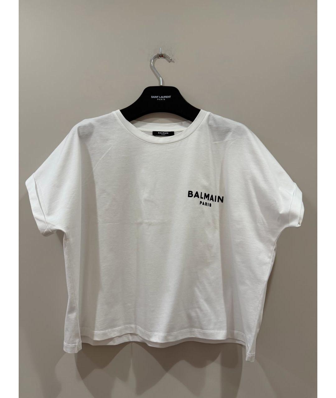 BALMAIN Белая хлопковая футболка, фото 7