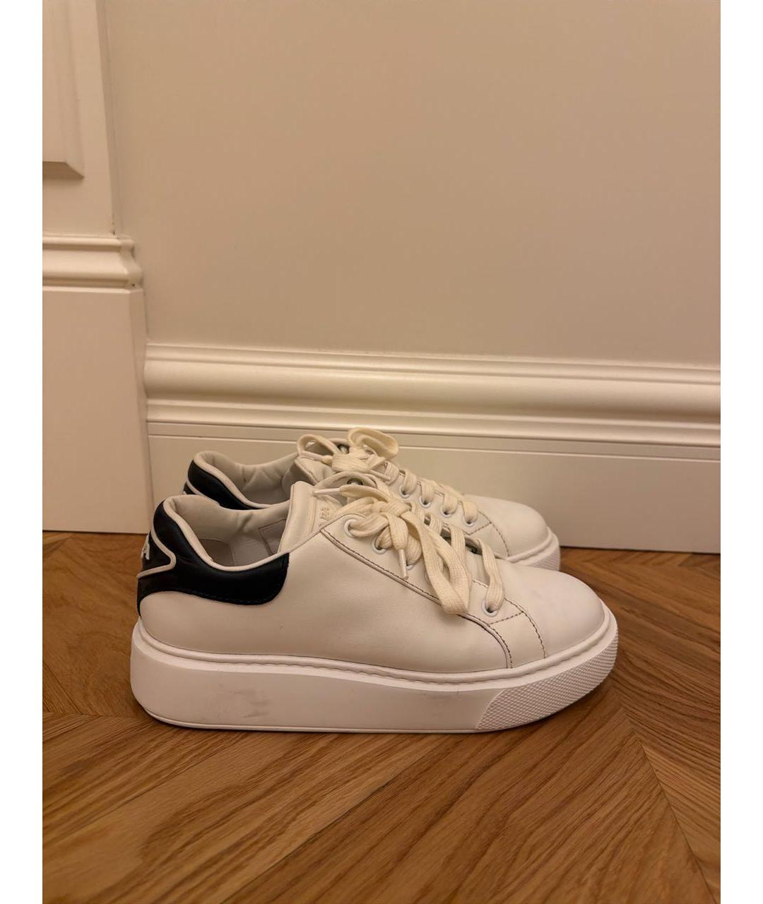 PRADA Белые кожаные кеды, фото 6