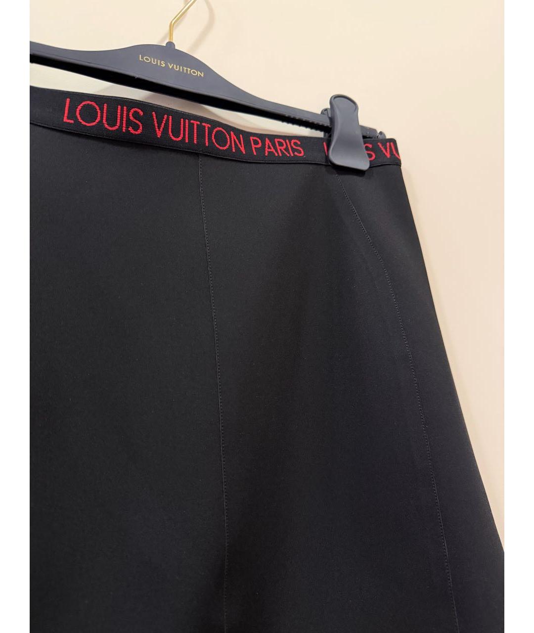LOUIS VUITTON Черная шелковая юбка мини, фото 4