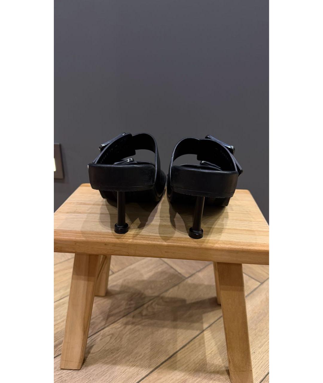 BALENCIAGA Черные кожаные мюли, фото 4