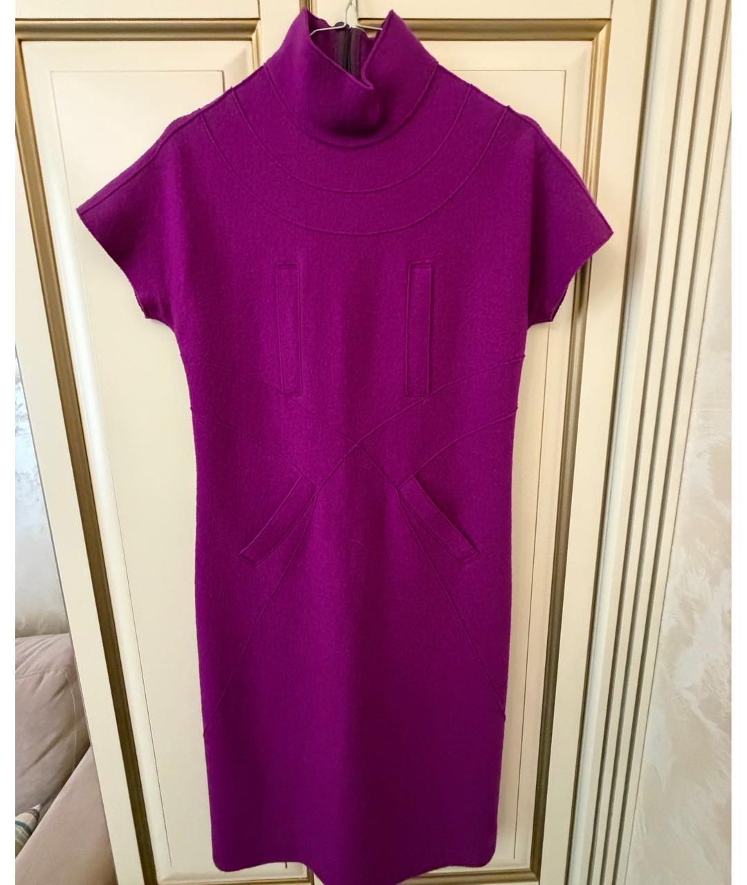 EMILIO PUCCI Фиолетовое шерстяное коктейльное платье, фото 5