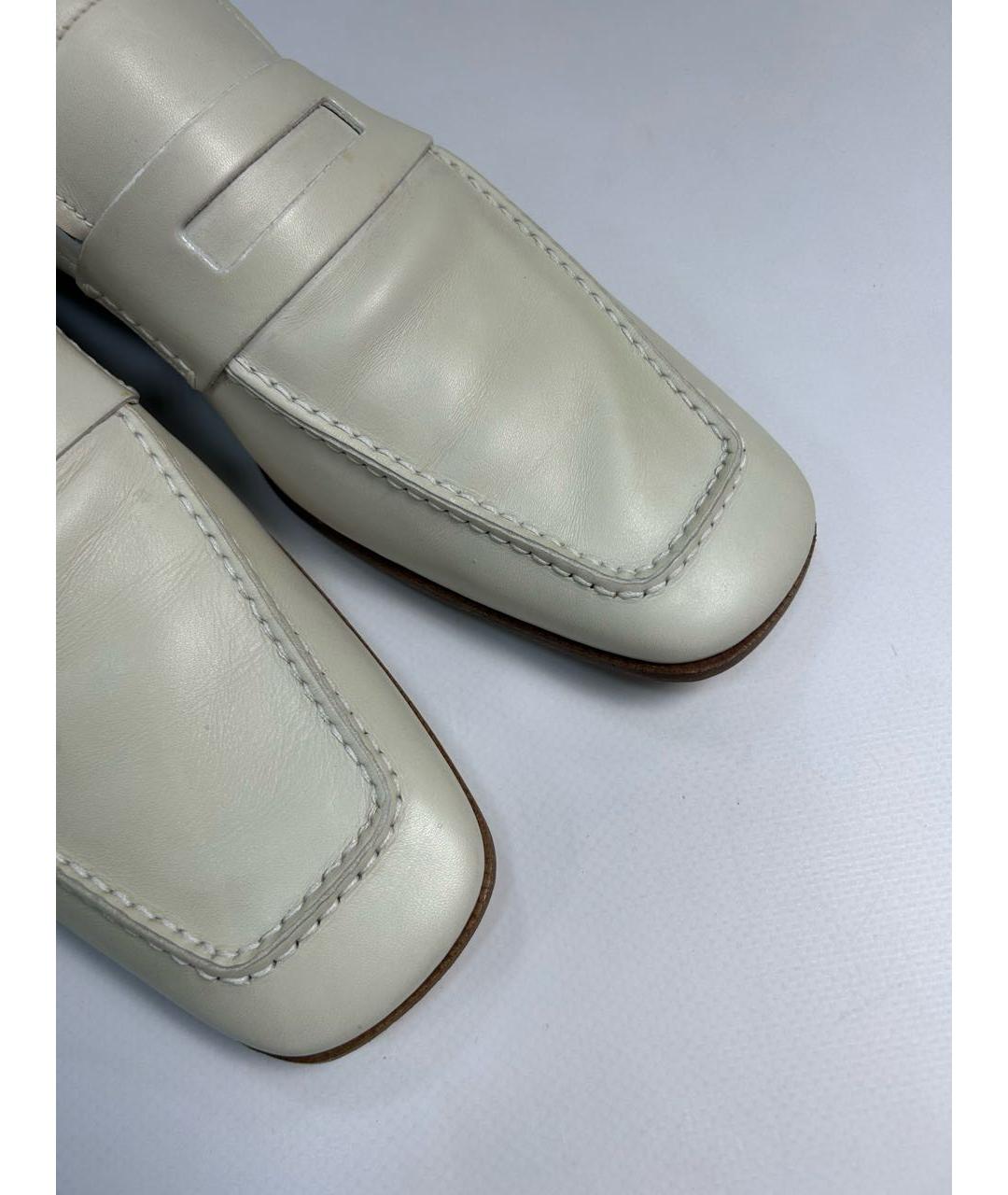 PRADA Белые кожаные лоферы, фото 8