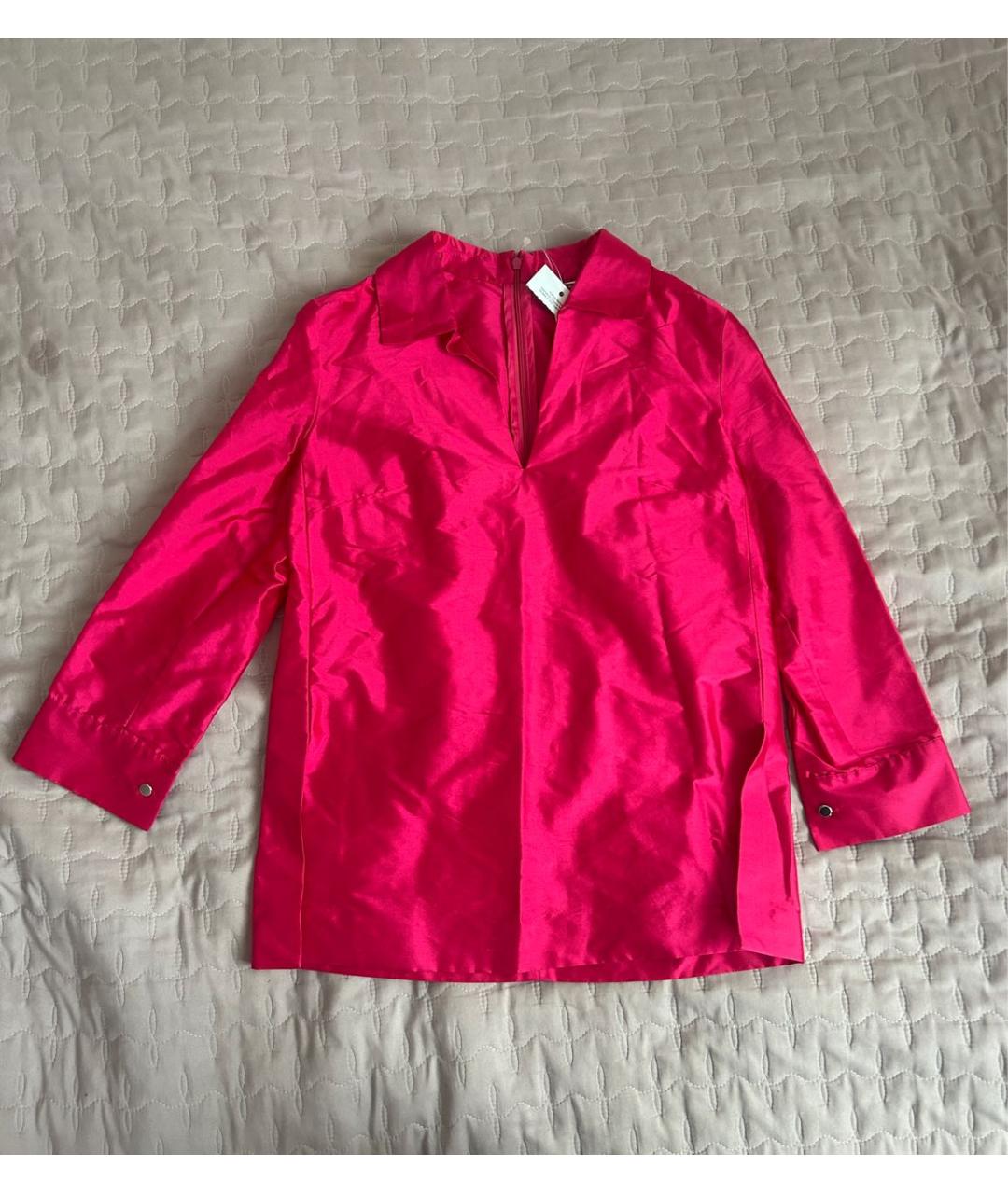 MAX MARA Розовая шелковая блузы, фото 9