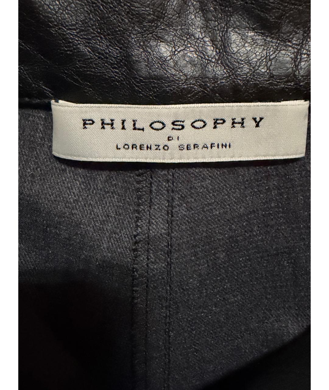 PHILOSOPHY DI LORENZO SERAFINI Черный вискозный костюм с брюками, фото 3
