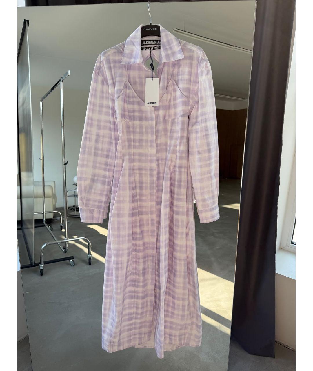 JACQUEMUS Фиолетовое хлопковое платье, фото 3