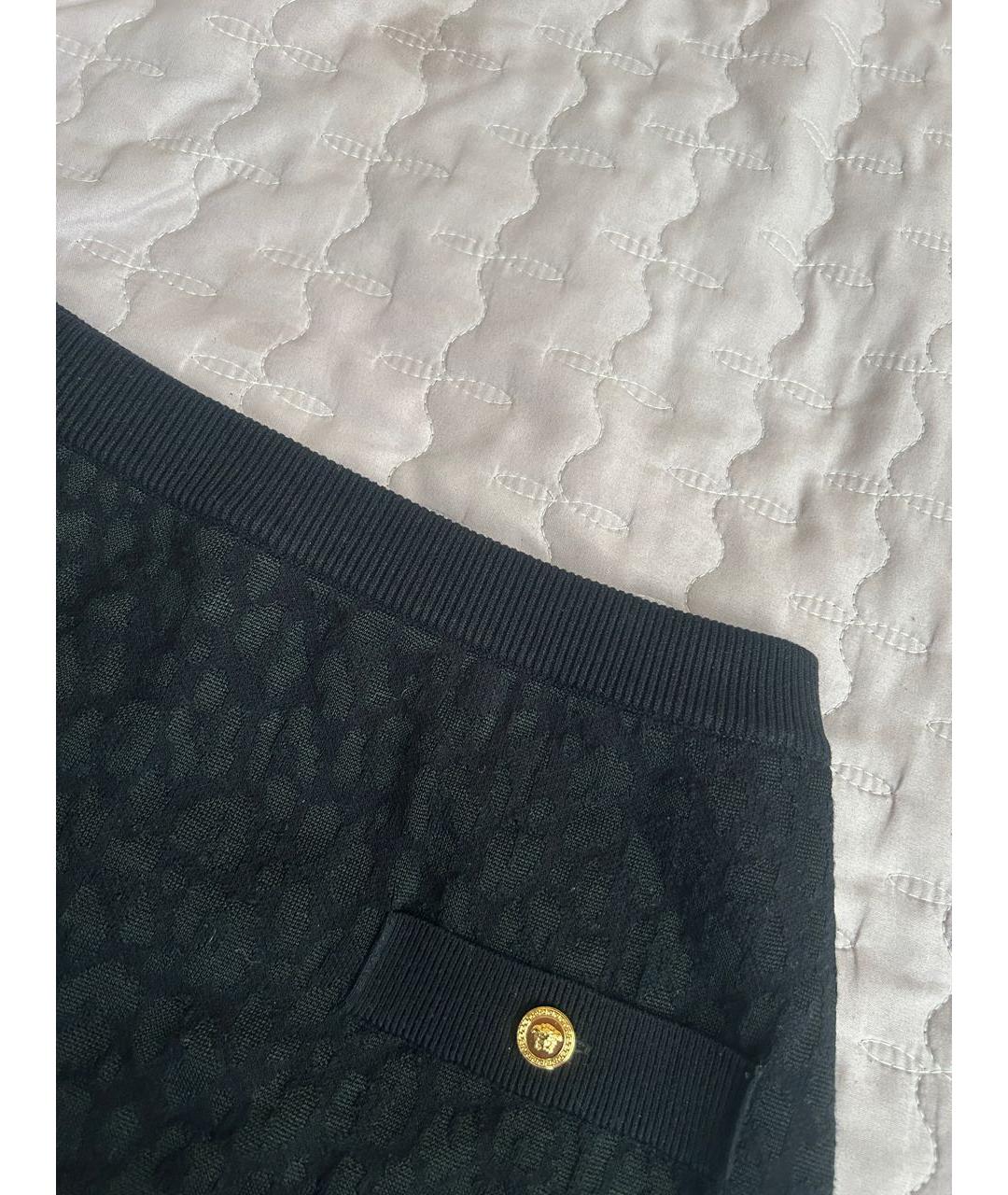 VERSACE Черная вискозная юбка мини, фото 7