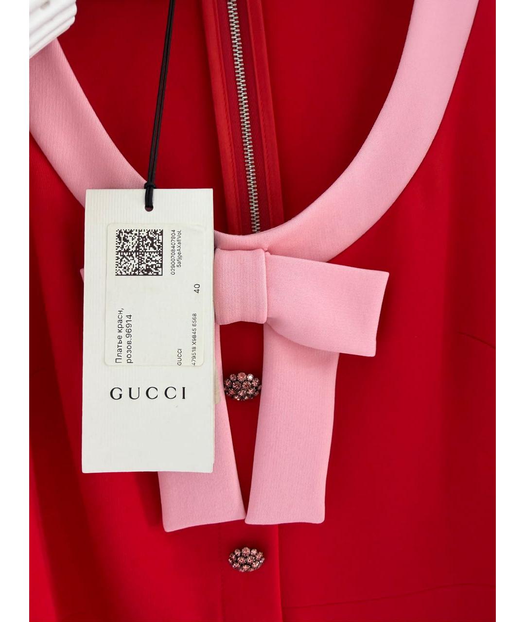 GUCCI Красное вискозное платье, фото 5