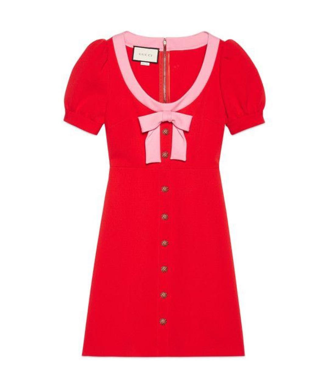 GUCCI Красное вискозное платье, фото 8