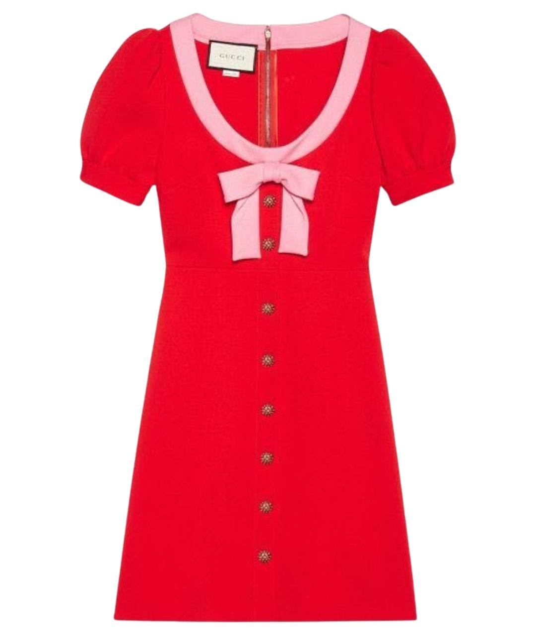 GUCCI Красное вискозное платье, фото 1