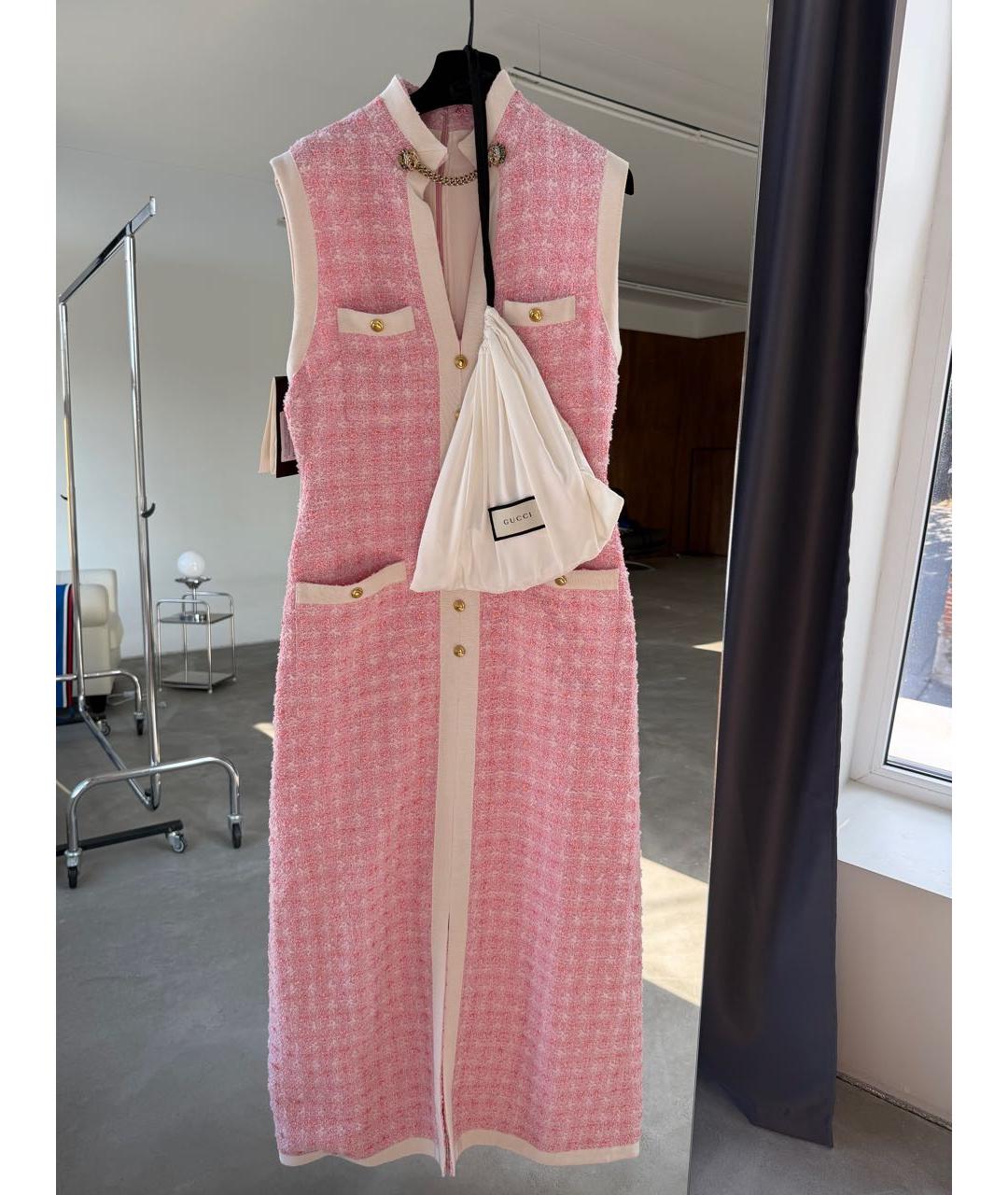 GUCCI Розовое хлопковое платье, фото 5