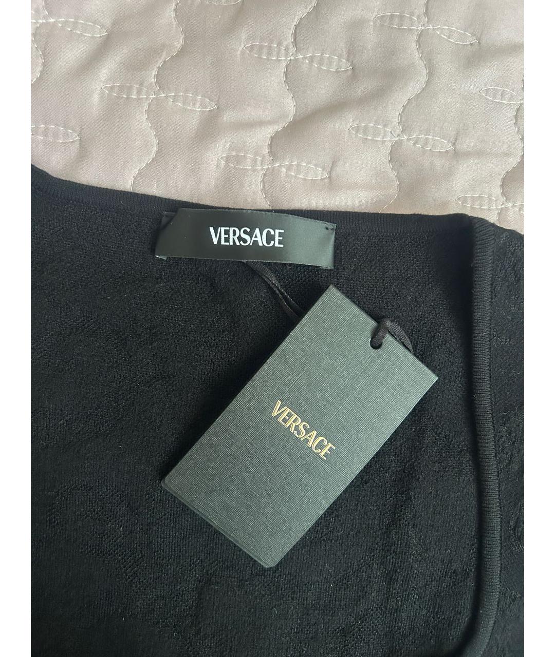 VERSACE Черное вискозное коктейльное платье, фото 6