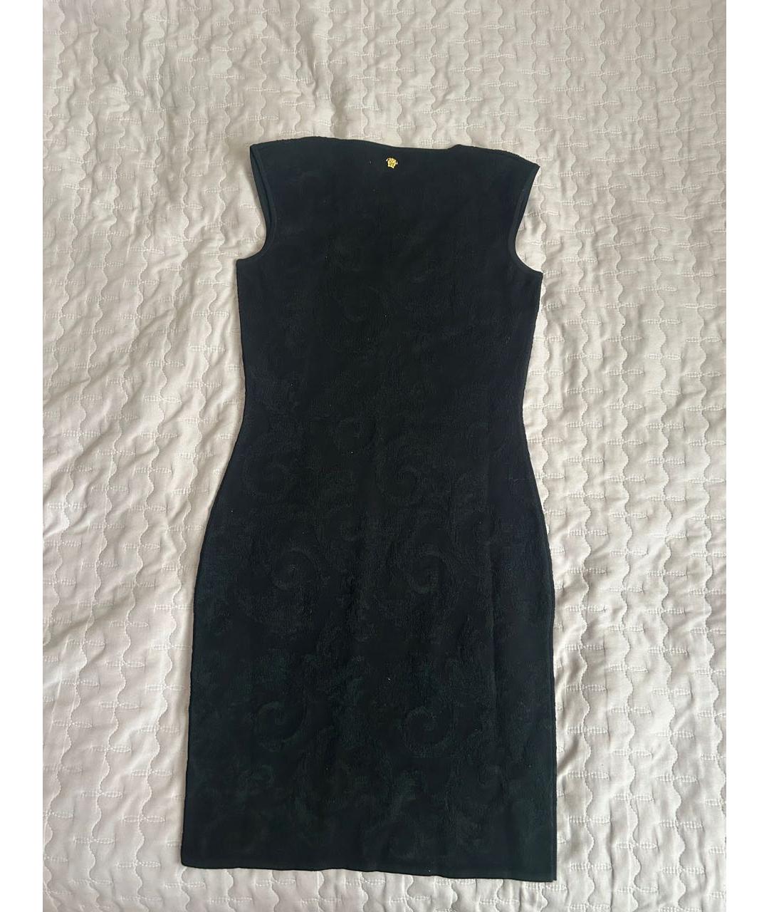 VERSACE Черное вискозное коктейльное платье, фото 9