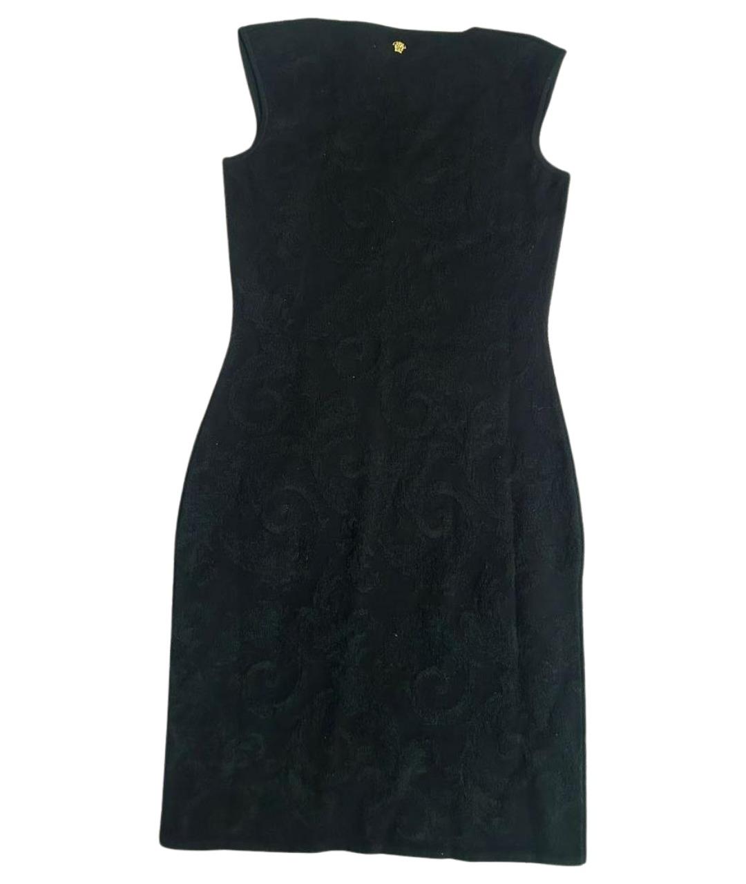 VERSACE Черное вискозное коктейльное платье, фото 1