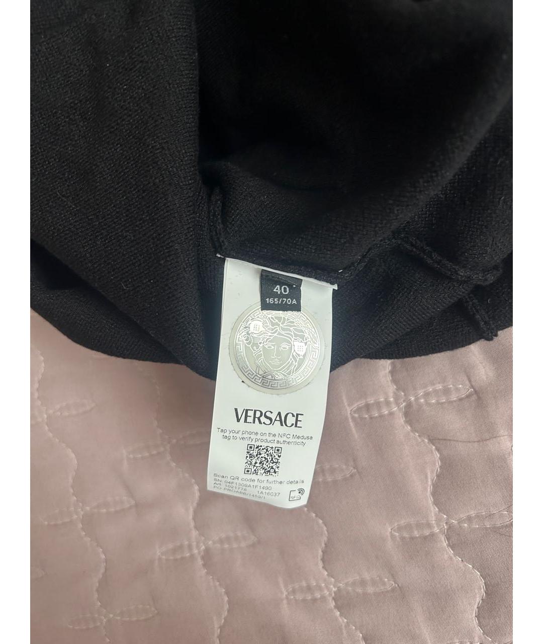 VERSACE Черное вискозное коктейльное платье, фото 5