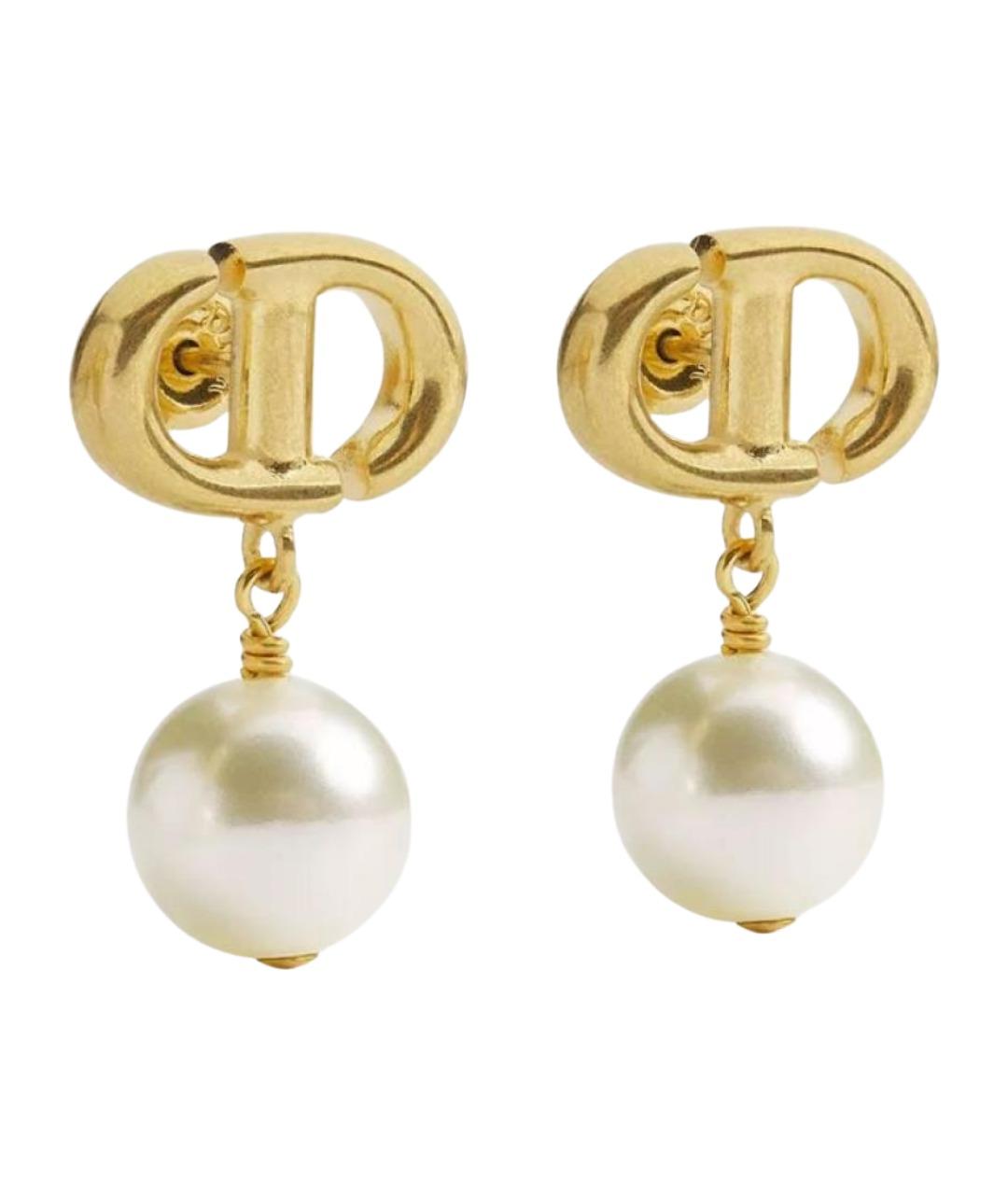 CHRISTIAN DIOR Золотые металлические серьги, фото 1