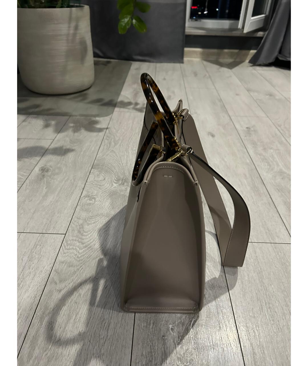 FENDI Коричневая кожаная сумка тоут, фото 2