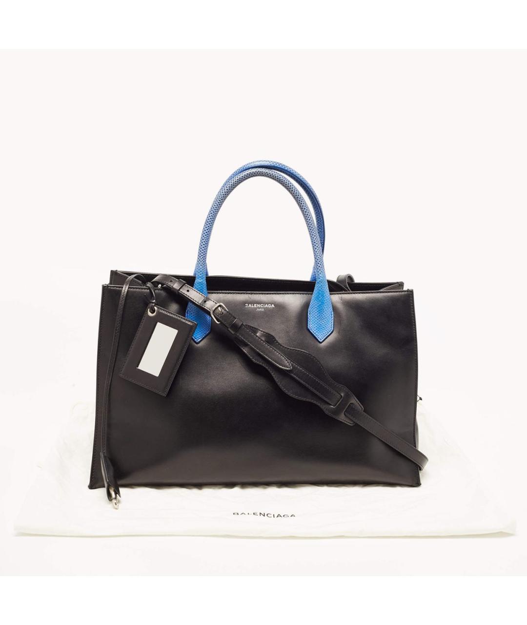 BALENCIAGA Черная кожаная сумка тоут, фото 8