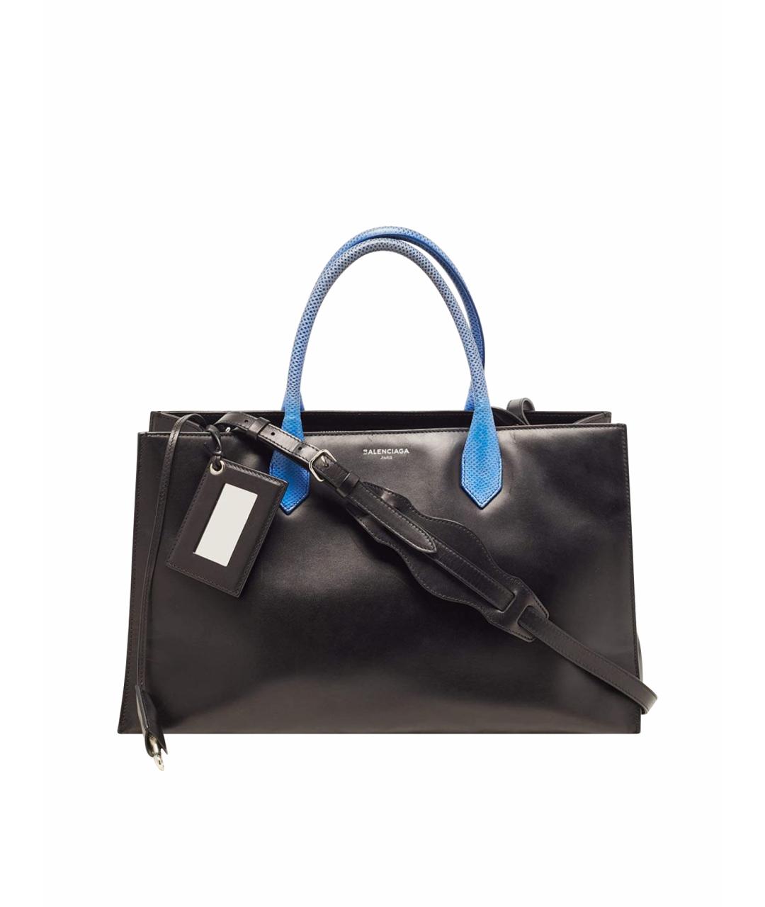 BALENCIAGA Черная кожаная сумка тоут, фото 1