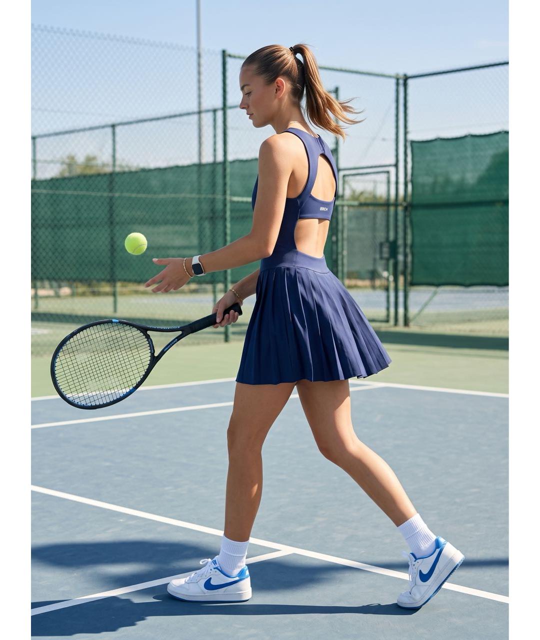 SPORTY AND RICH Темно-синее нейлоновое платье, фото 5