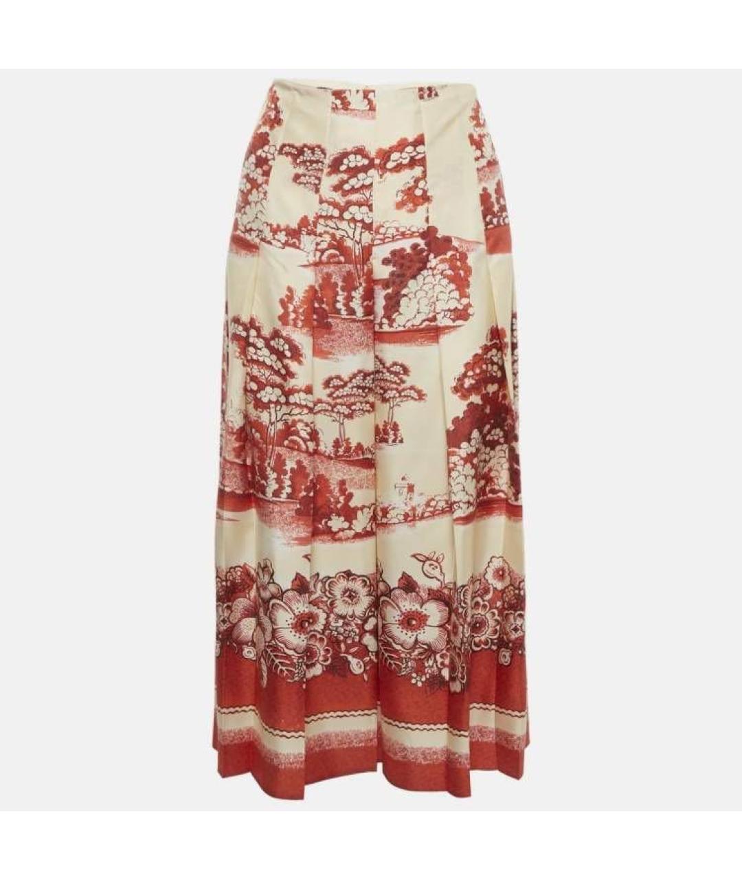 GUCCI Мульти шелковая юбка миди, фото 8