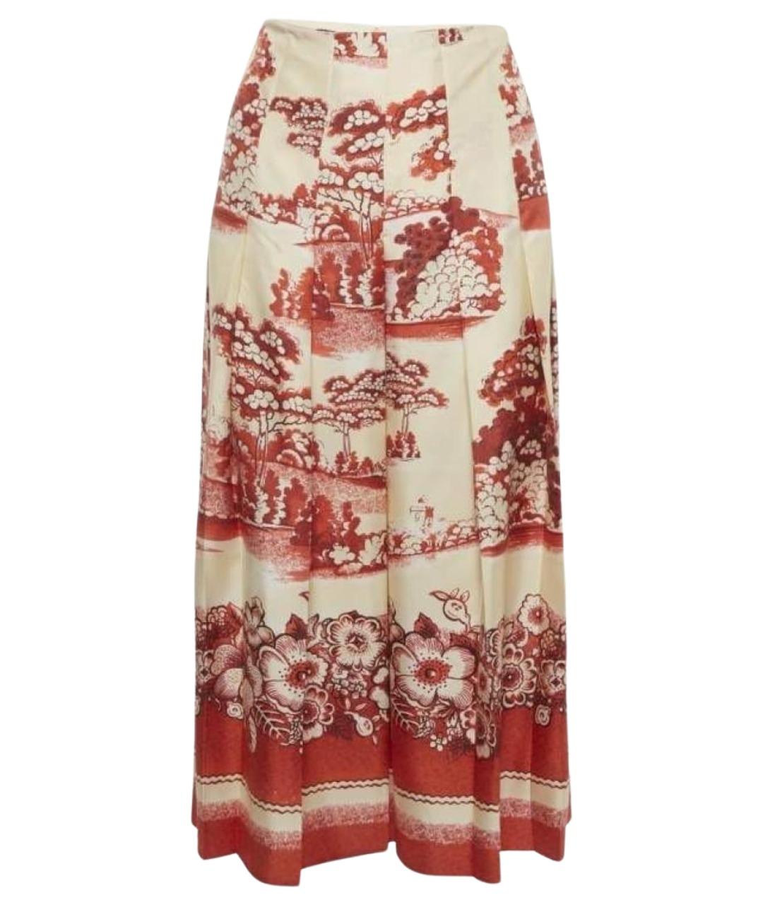 GUCCI Мульти шелковая юбка миди, фото 1
