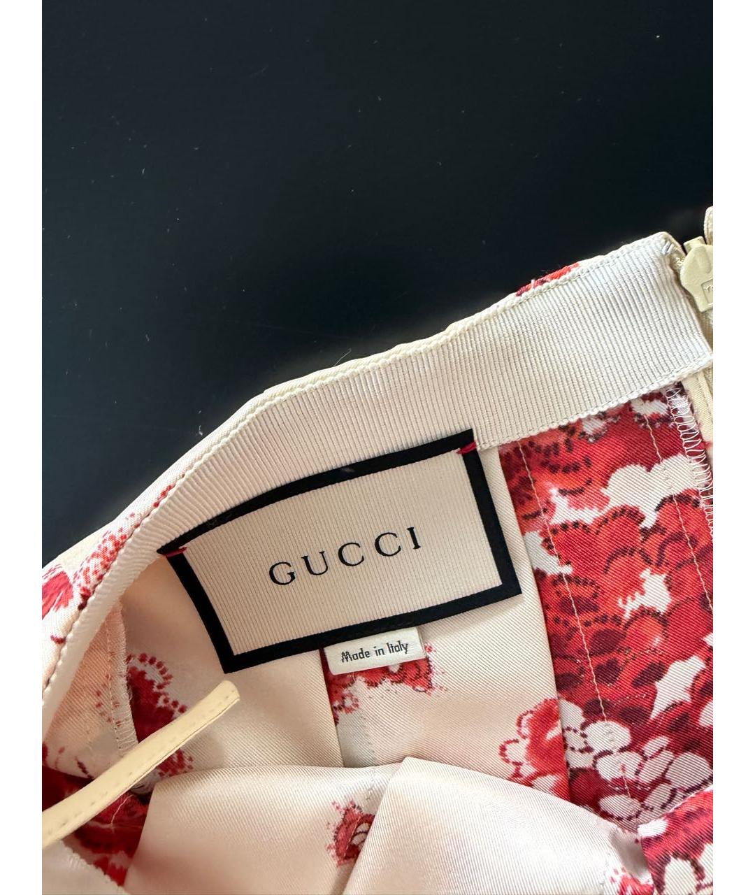 GUCCI Мульти шелковая юбка миди, фото 5