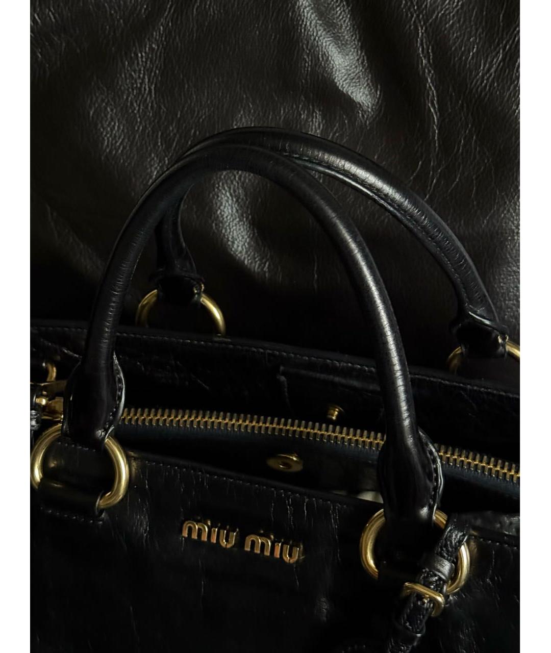 MIU MIU Черная кожаная сумка через плечо, фото 5