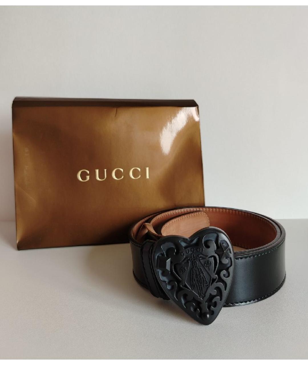 GUCCI Черный кожаный ремень, фото 7