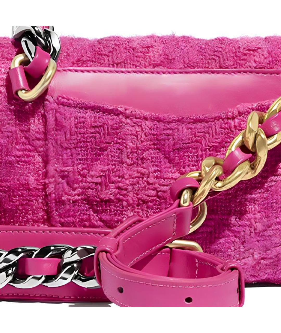 CHANEL Розовая твидовая сумка через плечо, фото 5