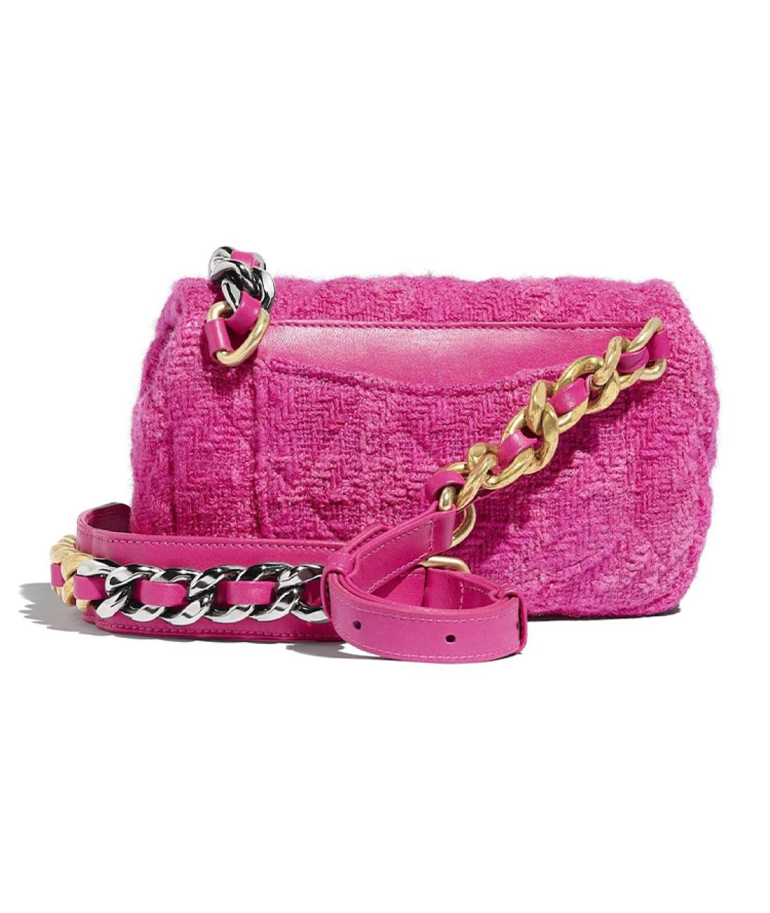 CHANEL Розовая твидовая сумка через плечо, фото 2