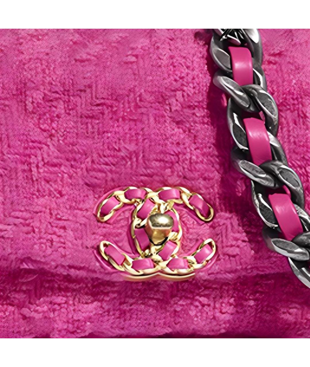 CHANEL Розовая твидовая сумка через плечо, фото 4