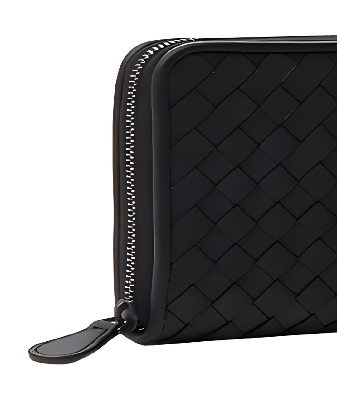 BOTTEGA VENETA Черный кожаный кошелек, фото 4