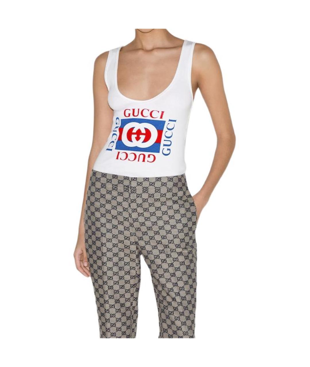 GUCCI Белая хлопковая майка, фото 4